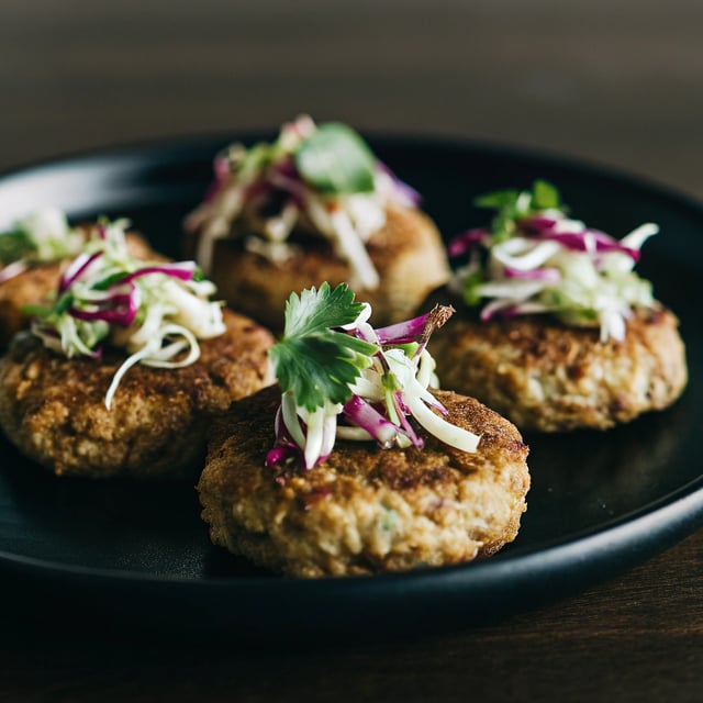 Thai Tuna Patties with Cilantro Cabbage Slaw
