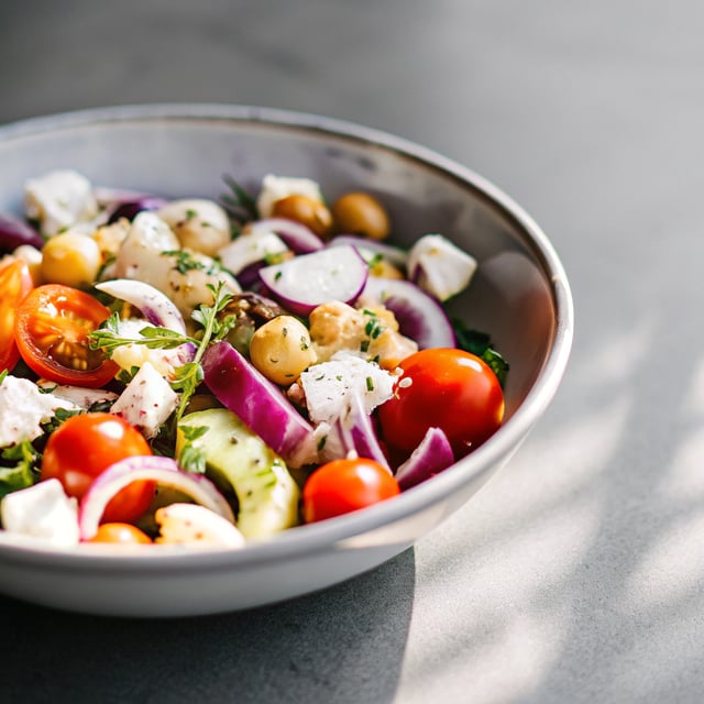 The Easiest Chickpea Greek Salad