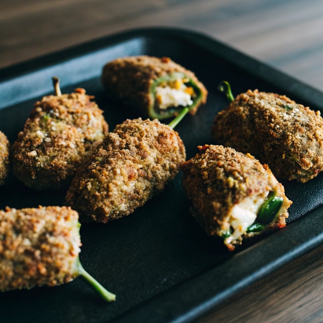 Tortilla Chip-Crusted Baked Jalapeño Poppers