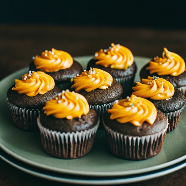 Vegan Chocolate Cupcakes with Orange Cream Cheese Frosting