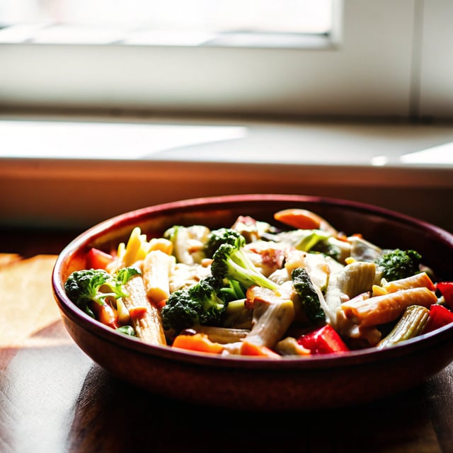 Vegan Pasta Primavera with Creamy Garlic Cashew Sauce