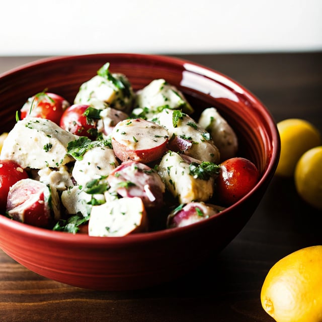 Vegan Potato Salad with Herbed Tahini Sauce