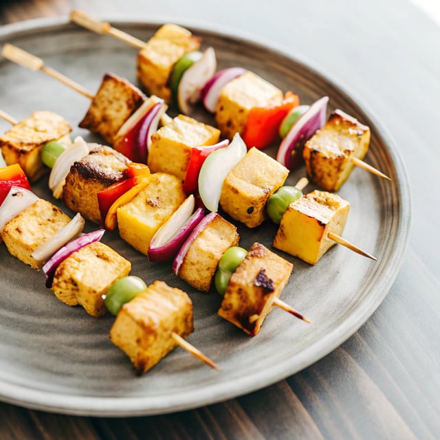 Vegan Turmeric Pineapple Tofu Kabobs