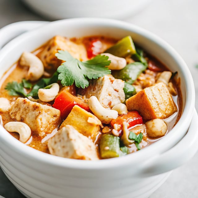 Vegetarian Tofu Cashew Coconut Curry
