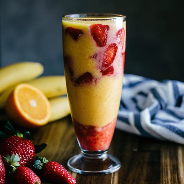Vitamin C Packed Strawberry Orange Banana Smoothie