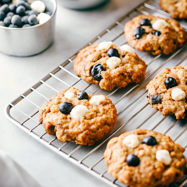 White Chocolate Coconut Blueberry Oatmeal Cookies
