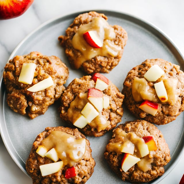 Whole Wheat Apple Oatmeal Cookies with Peanut Butter Glaze + Giveaway