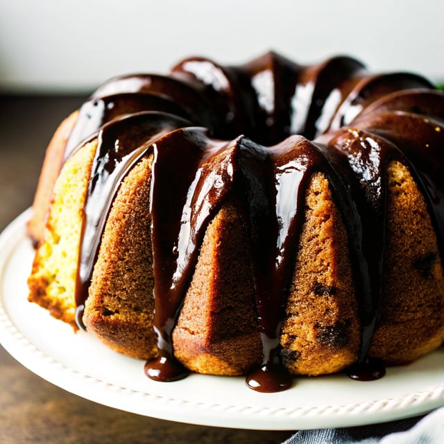 Whole Wheat Brown Butter Banana Bundt Cake with Dark Chocolate