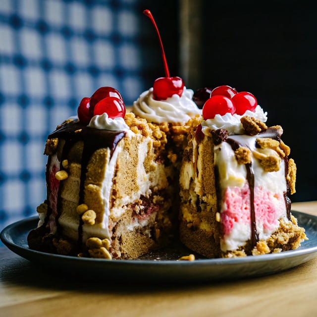 Banana Split Ice Cream Cake