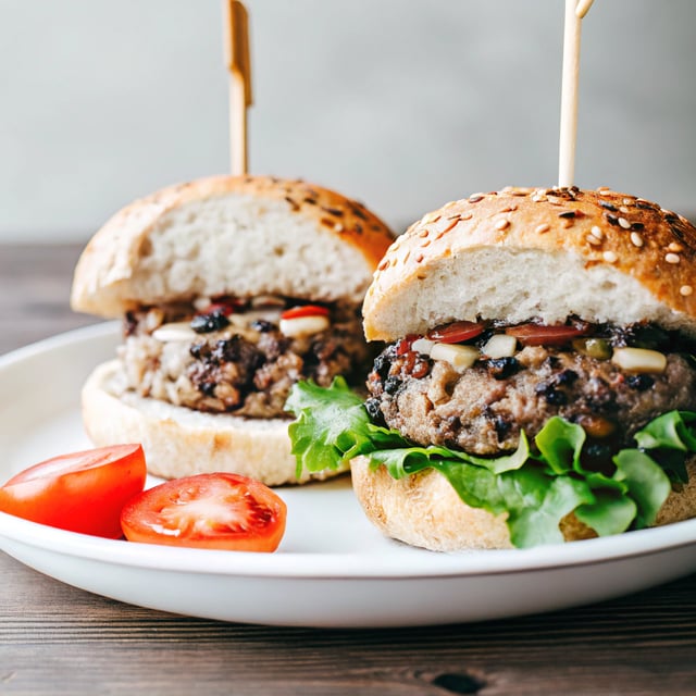Black Bean Mushroom Burgers