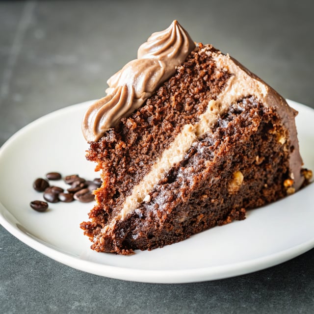 Chocolate Cake with Whipped Mocha Ganache Frosting