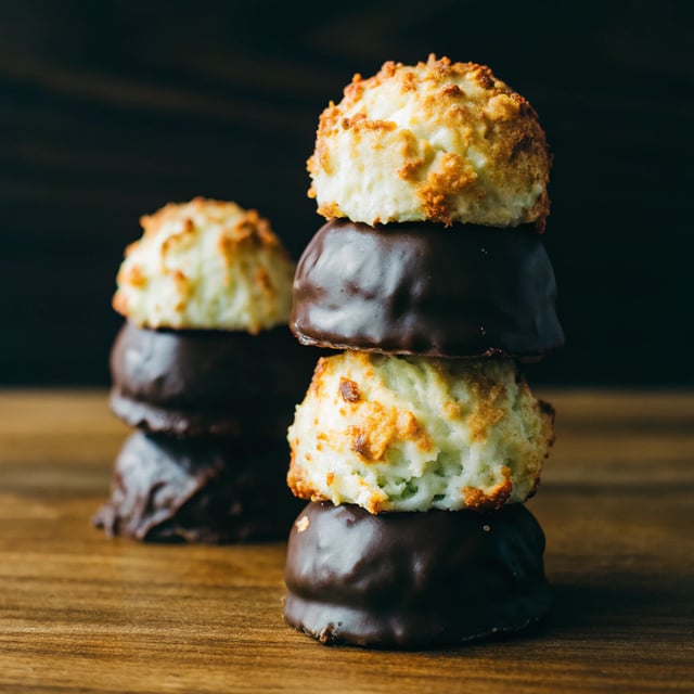 Chocolate-Dipped Coconut Macaroons