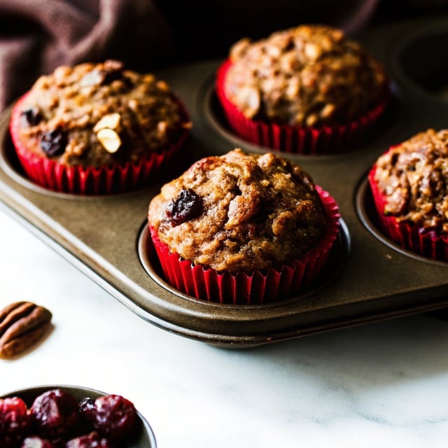 Oatmeal Muffins with Dates, Cranberries and Pecans