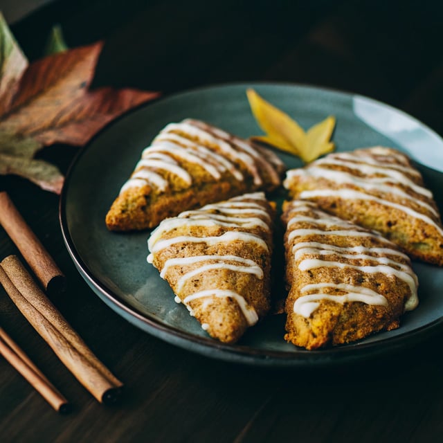Pumpkin Scones with Spiced Glaze