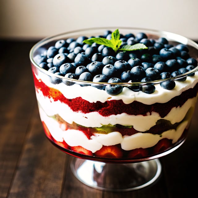 Red, White & Blue Berry Trifle