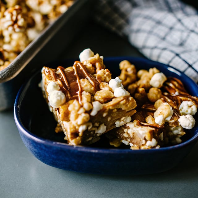 Salted Caramel Popcorn, Pretzel & Peanut Bars