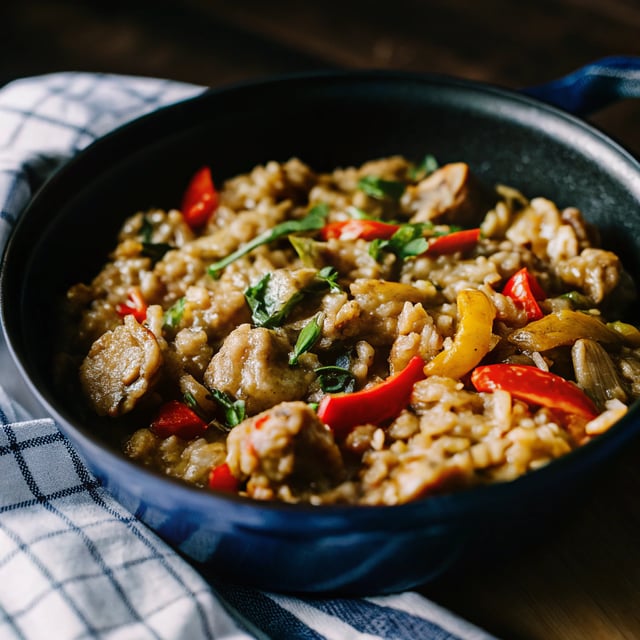 Sausage, Pepper and Mushroom Risotto