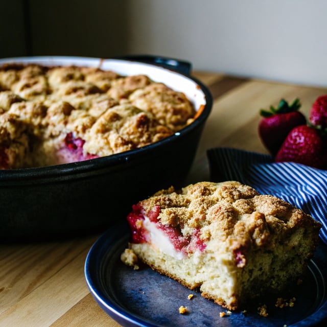 Strawberry Rhubarb Coffee Cake