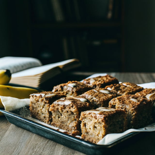 Brown Butter Frosted Banana Bread Bars