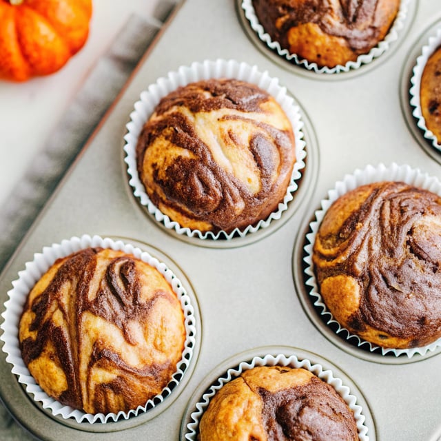 Chocolate Swirled Pumpkin Muffins