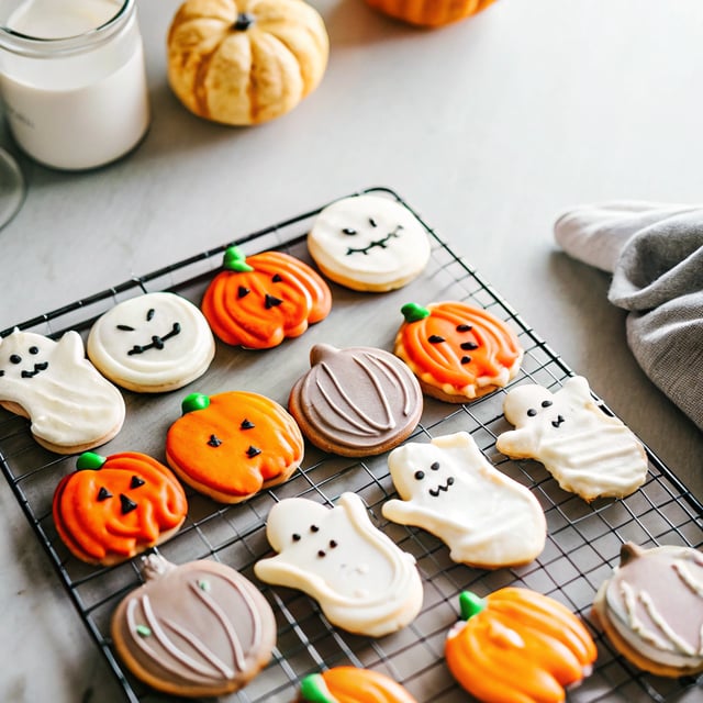 Frosted Halloween Sugar Cookies