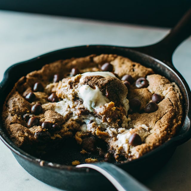 Gooey Chocolate Chip Skillet Cookie