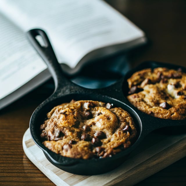Gooey Mini Skillet Cookies for Two