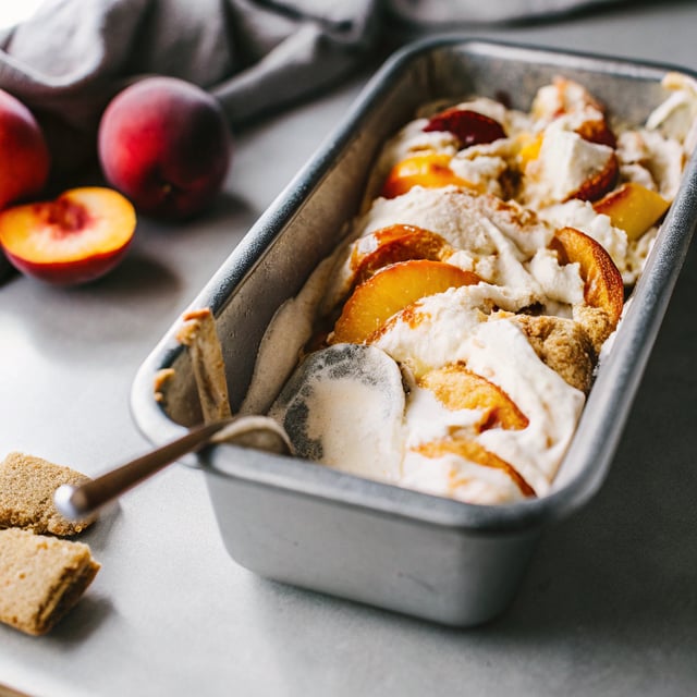 Peaches and Cream No Churn Ice Cream