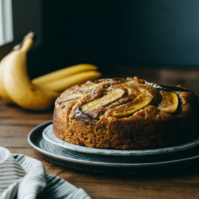 Peanut Butter Banana Upside Down Cake