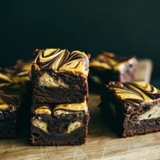 Tahini Peanut Butter Swirl Brownies