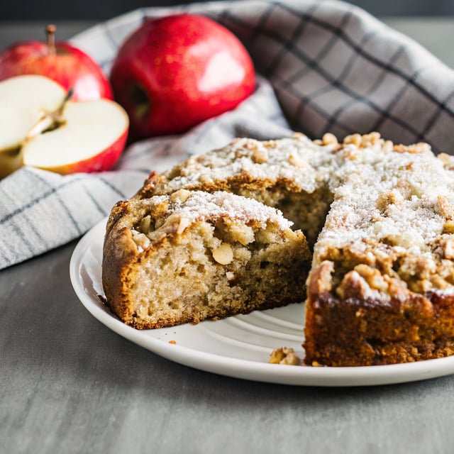 Walnut Apple Crumble Cake
