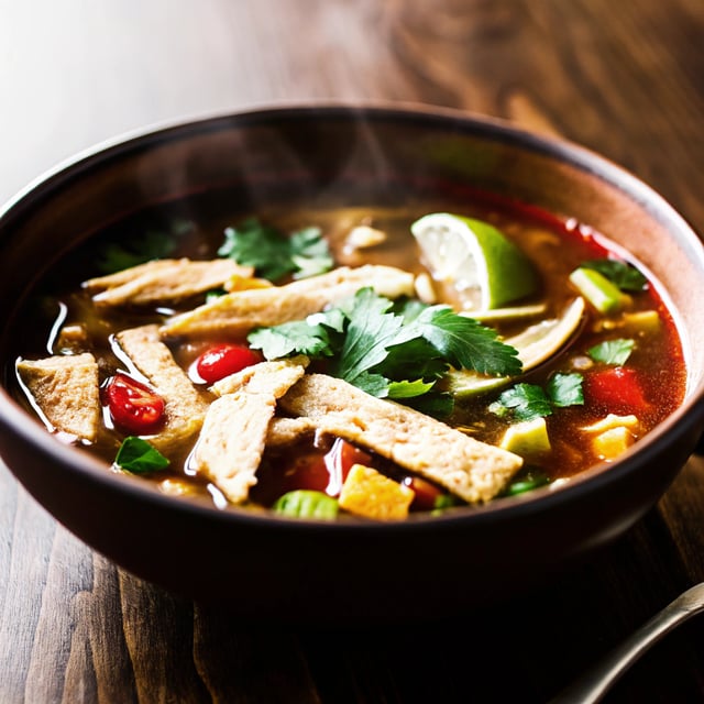 Crockpot Salsa Verde Chicken Tortilla Soup