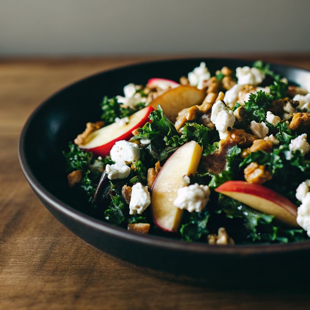 Autumn Kale Salad with Fennel, Honeycrisp and Goat Cheese