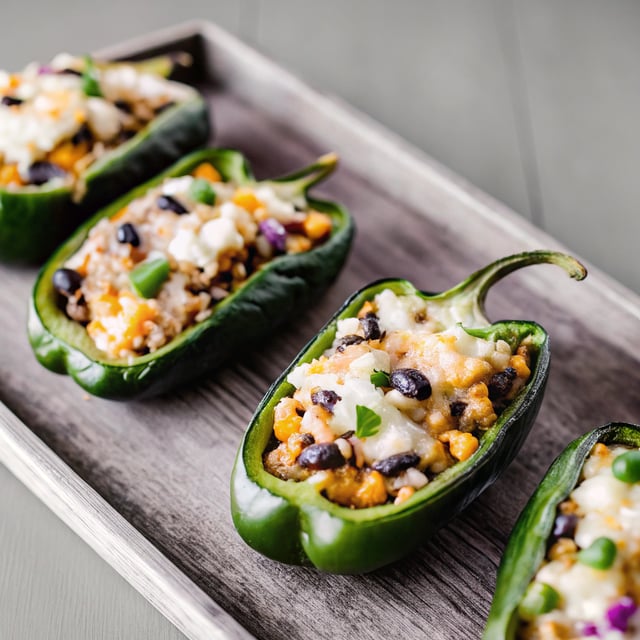 Beer Bean-Stuffed Poblano Peppers