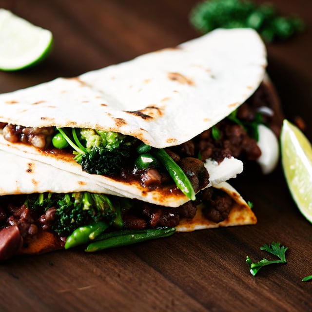 Broccoli Rabe and Black Bean Quesadillas