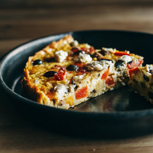 Caramelized Sweet Potato, Red Pepper and Feta Frittata