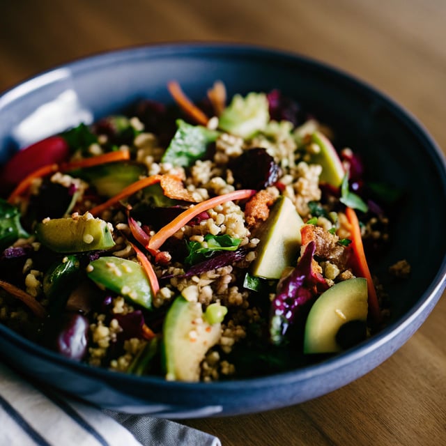 Colorful Beet Salad with Carrot, Quinoa & Spinach