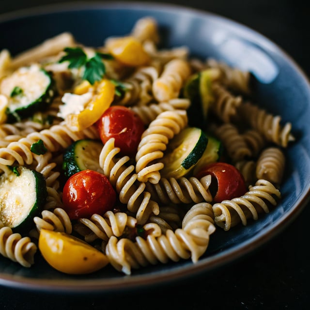 Creamy Cherry Tomato & Summer Squash Pasta