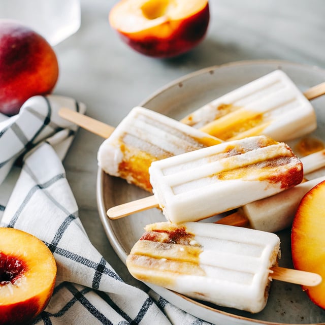 Creamy Peach & Honey Popsicles