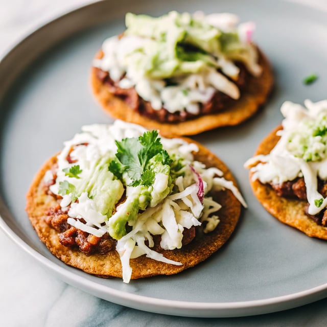 Crispy Bean Tostadas with Smashed Avocado and Jicama-Cilantro Slaw