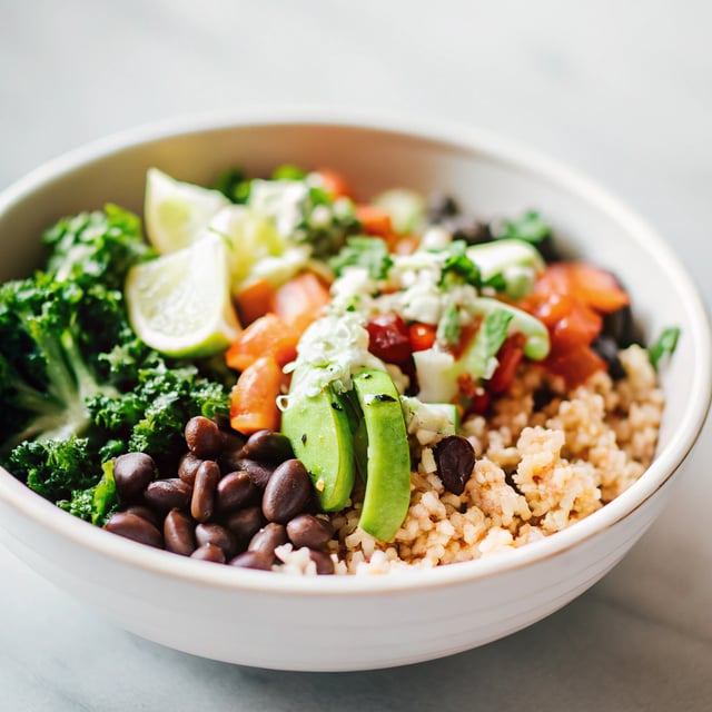 Kale, Black Bean & Avocado Burrito Bowl