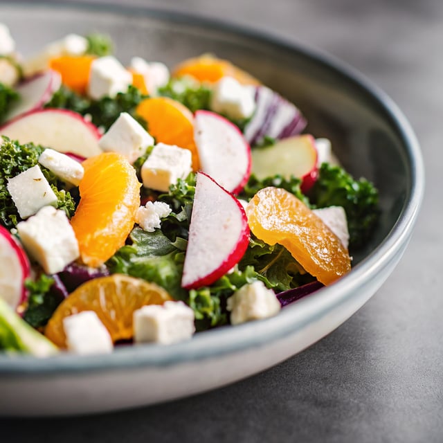 Kale, Clementine and Feta Salad with Honey-Lime Dressing