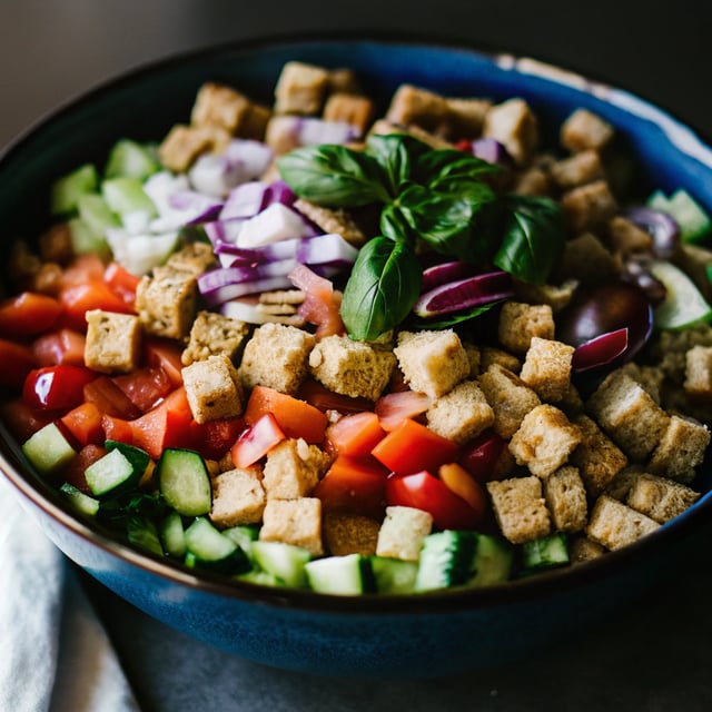 Layered Panzanella Salad