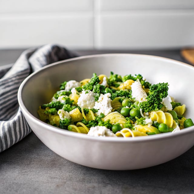 Lemony Green Pasta with Peas & Ricotta