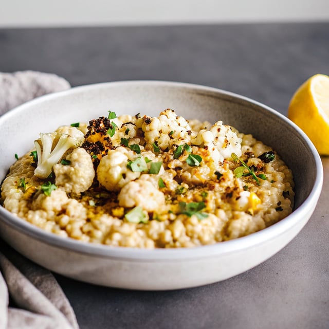 Lemony Roasted Cauliflower Risotto