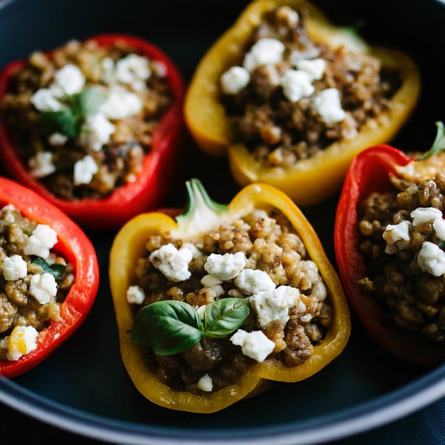 Lentil & Couscous Stuffed Peppers