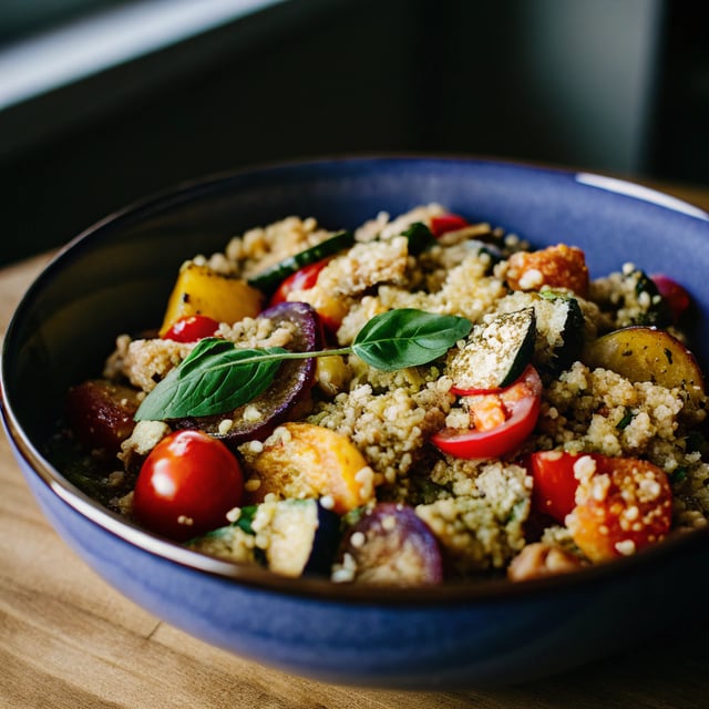 Mediterranean Quinoa Salad with Roasted Summer Vegetables