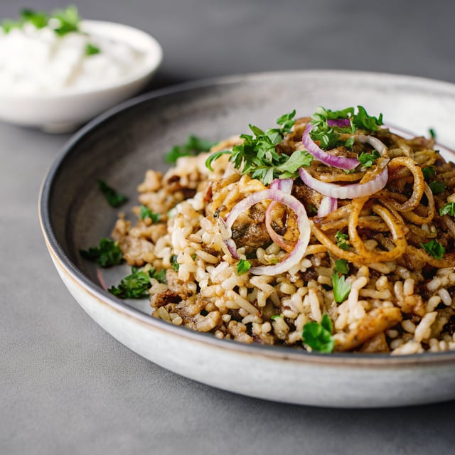 Mujadara (Lentils and Rice with Caramelized Onions)