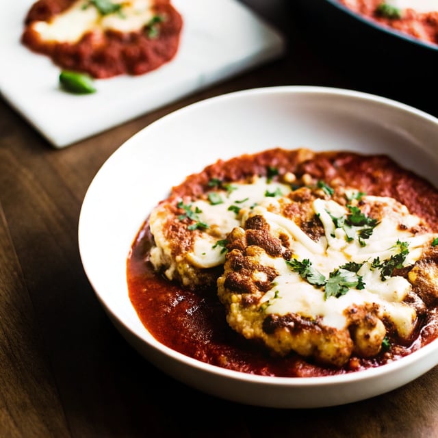 Parmesan-Crusted Cauliflower Steaks with Marinara