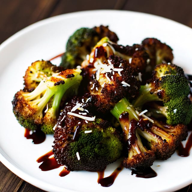Parmesan Roasted Broccoli with Balsamic Drizzle